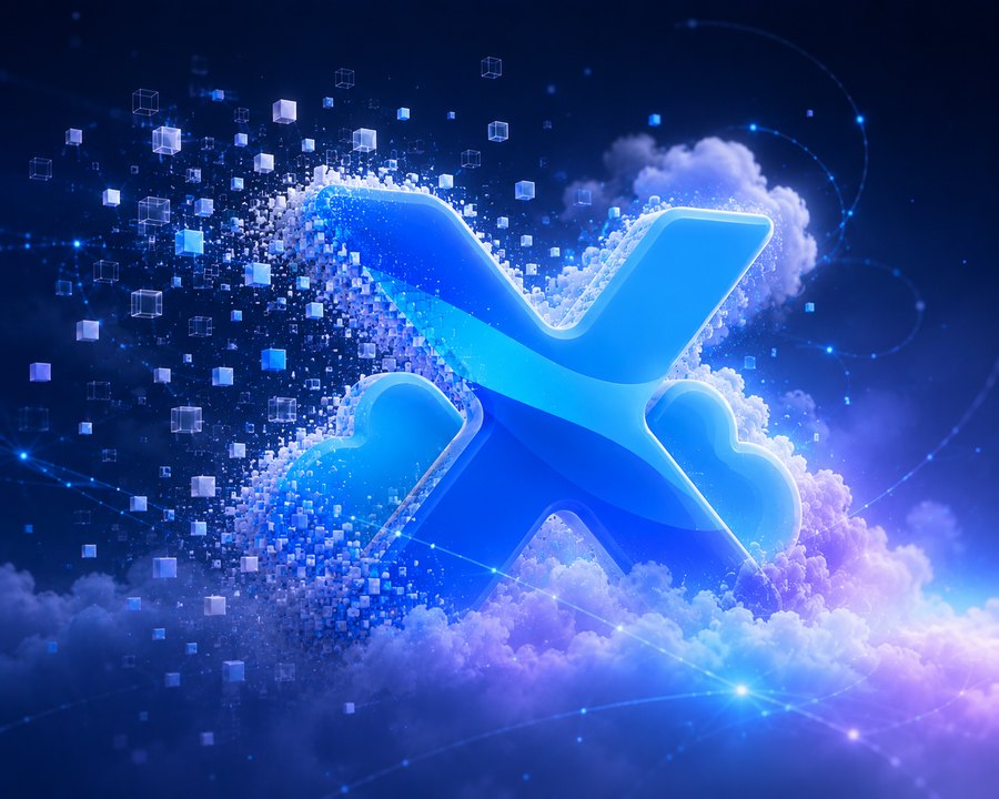 xLoud digital cloud particle X illustration